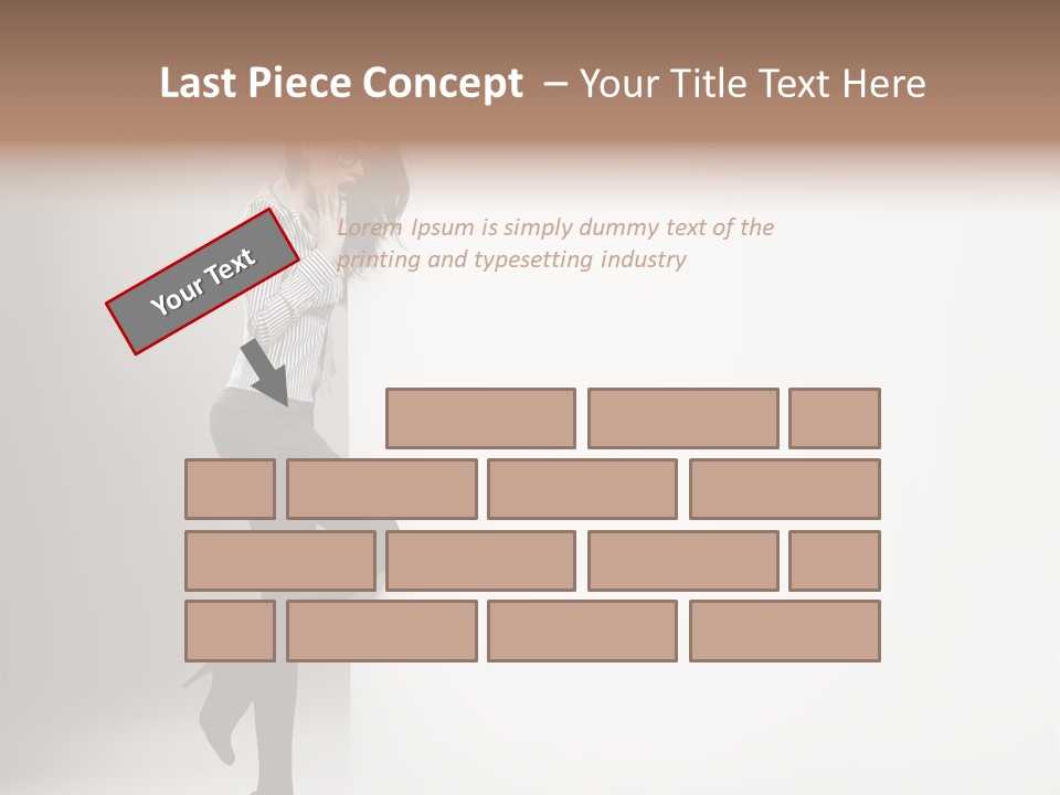 Placard Looking Smiling PowerPoint Template