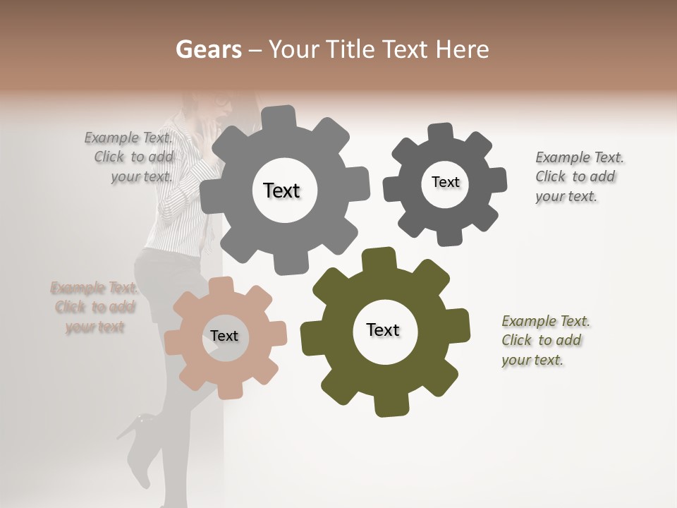 Placard Looking Smiling PowerPoint Template