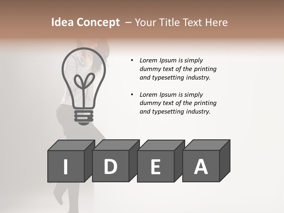 Placard Looking Smiling PowerPoint Template