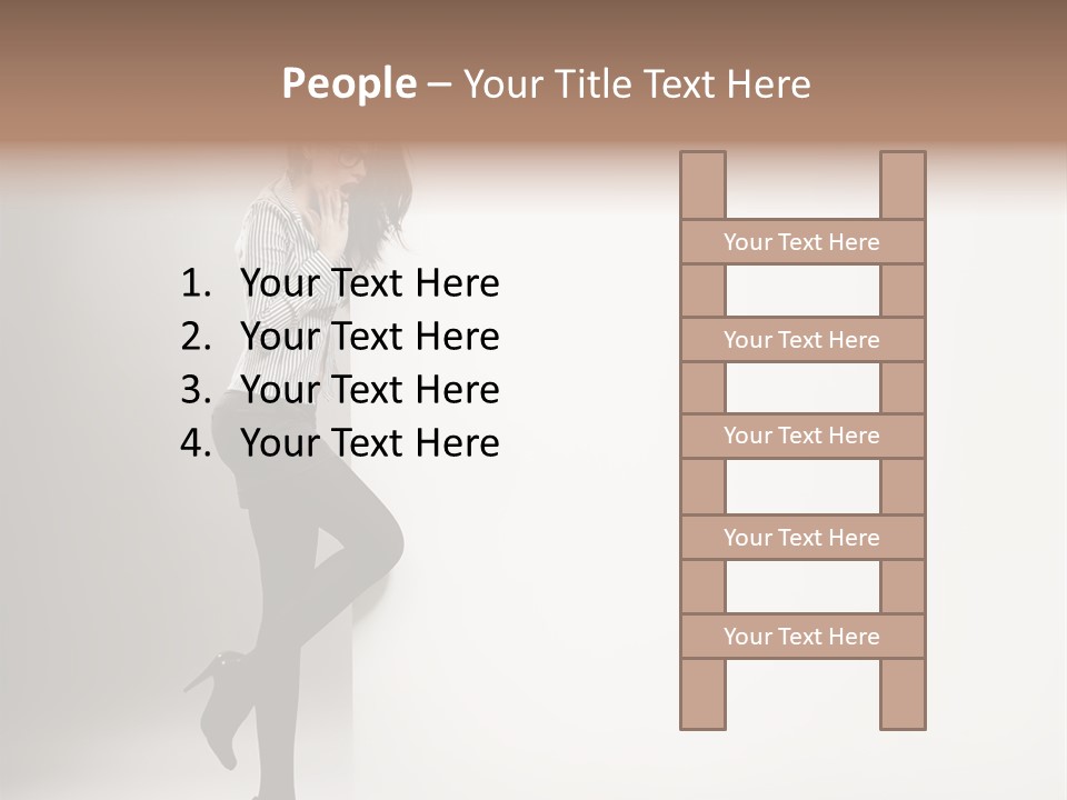 Placard Looking Smiling PowerPoint Template