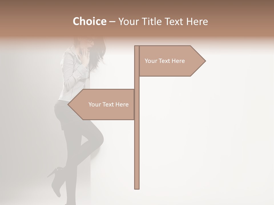 Placard Looking Smiling PowerPoint Template