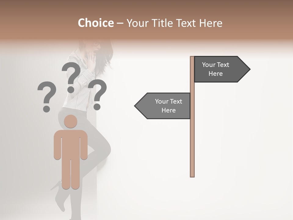 Placard Looking Smiling PowerPoint Template