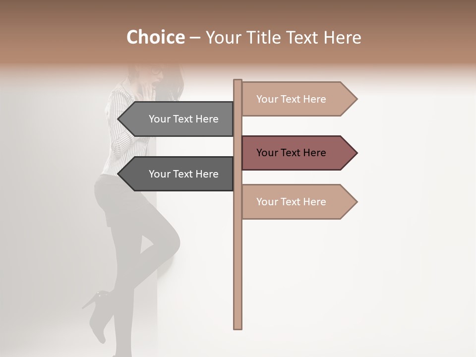 Placard Looking Smiling PowerPoint Template