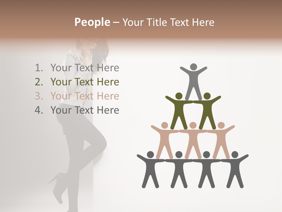 Placard Looking Smiling PowerPoint Template