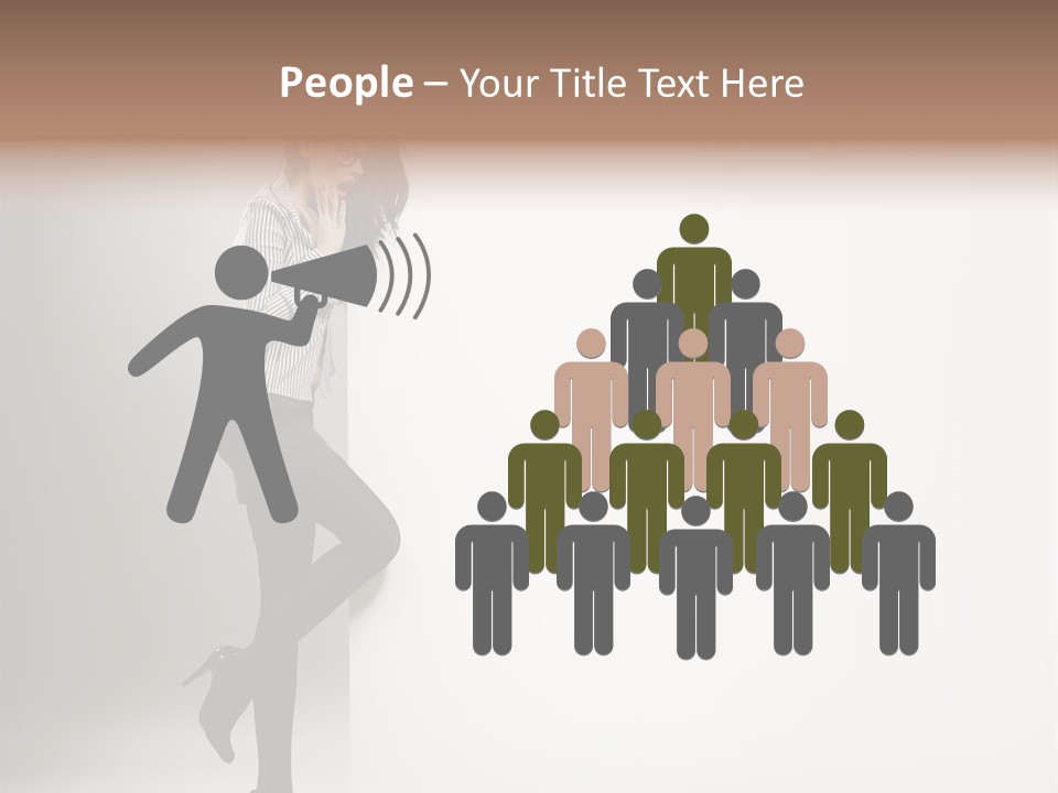 Placard Looking Smiling PowerPoint Template