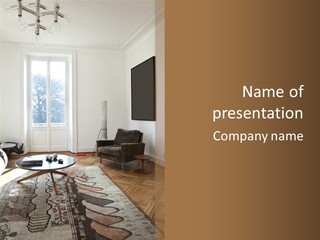 Angle Armchair Table PowerPoint Template