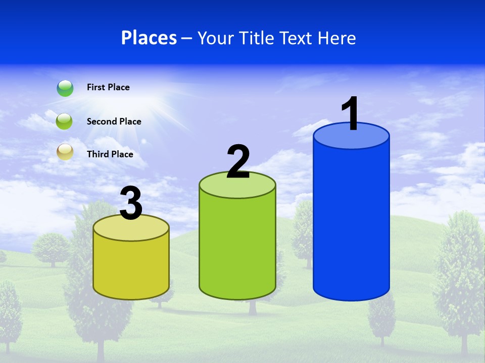 White Green Solitude PowerPoint Template