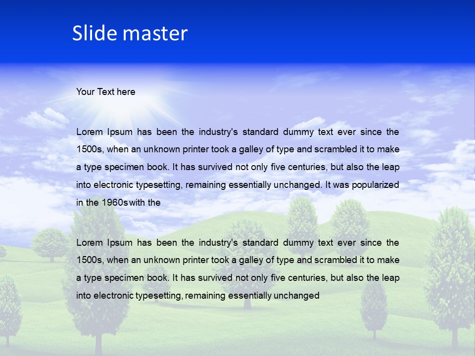 White Green Solitude PowerPoint Template