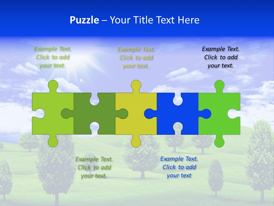 White Green Solitude PowerPoint Template