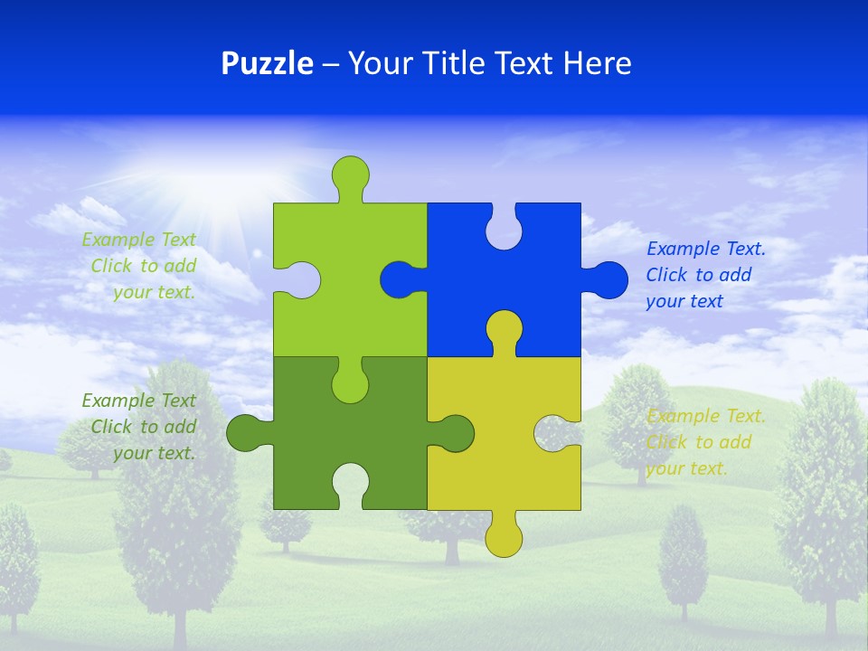 White Green Solitude PowerPoint Template