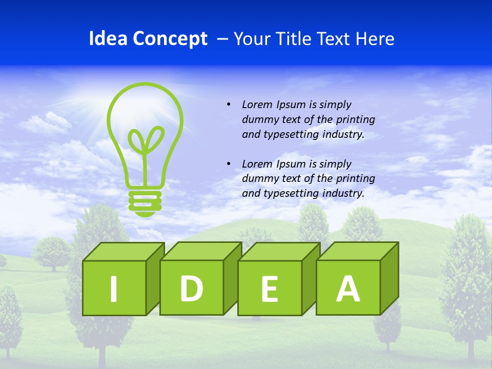 White Green Solitude PowerPoint Template