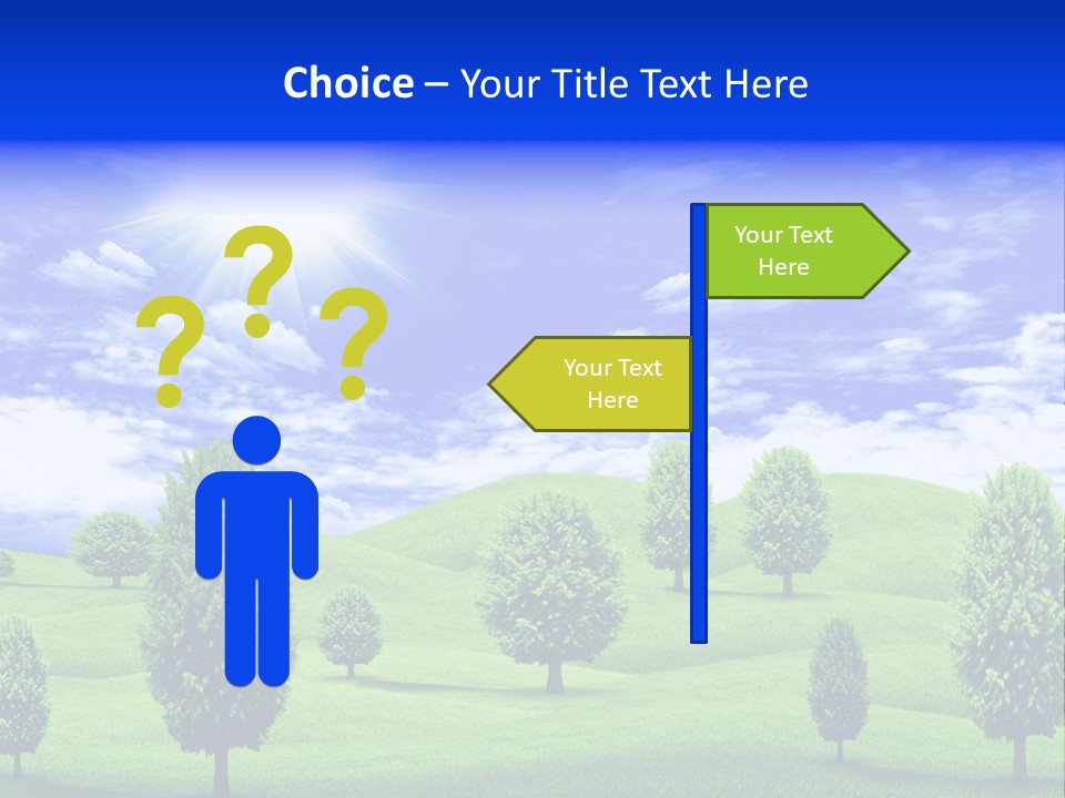 White Green Solitude PowerPoint Template