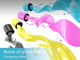 Cyan Jelly Art PowerPoint Template