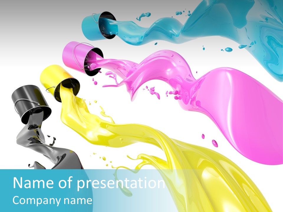 Cyan Jelly Art PowerPoint Template