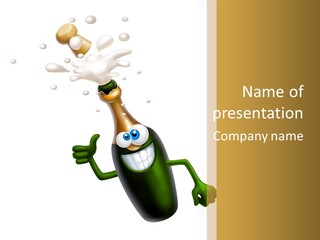 Friendly Champaign Character PowerPoint Template