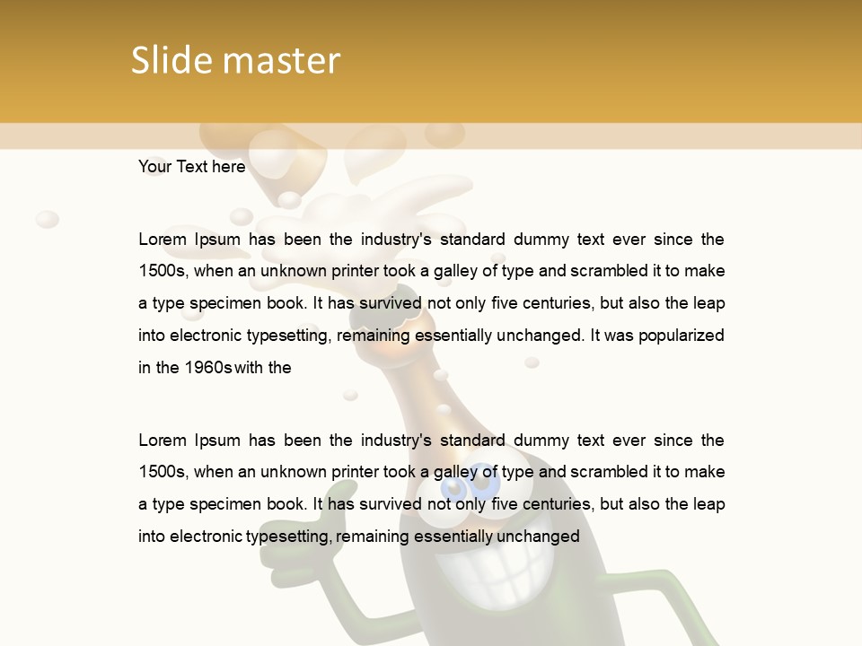 Friendly Champaign Character PowerPoint Template