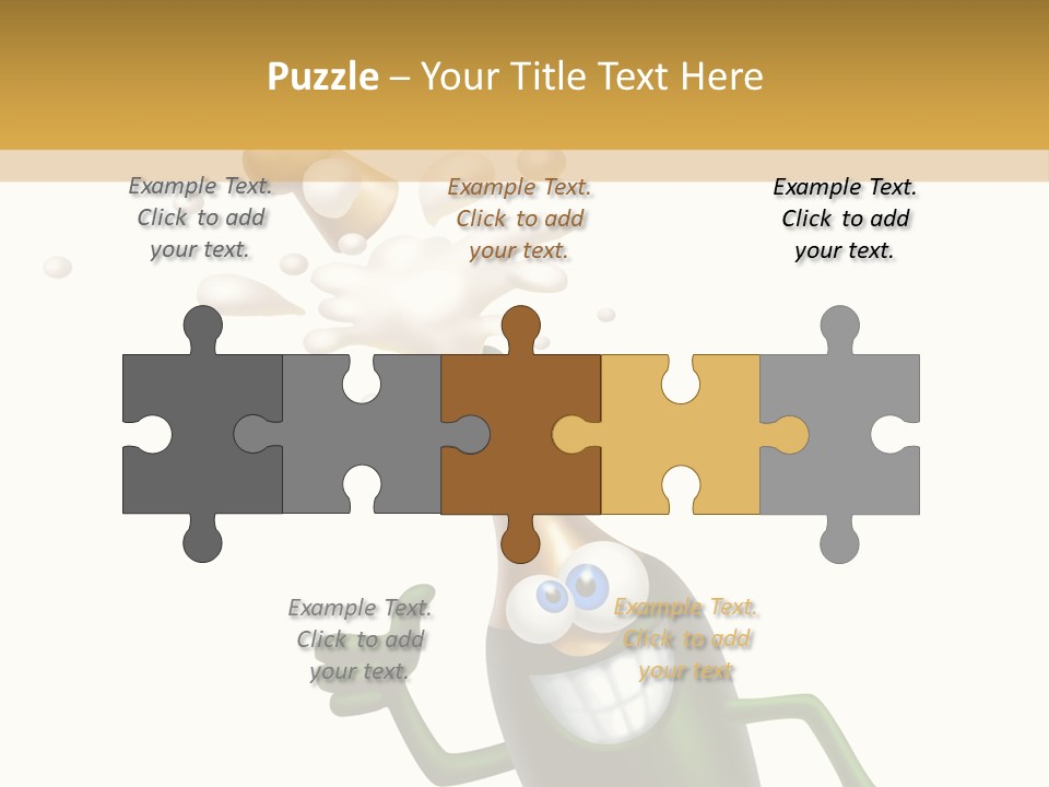 Friendly Champaign Character PowerPoint Template