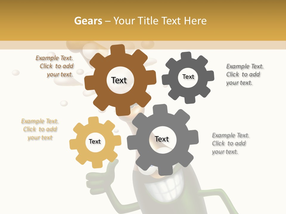 Friendly Champaign Character PowerPoint Template