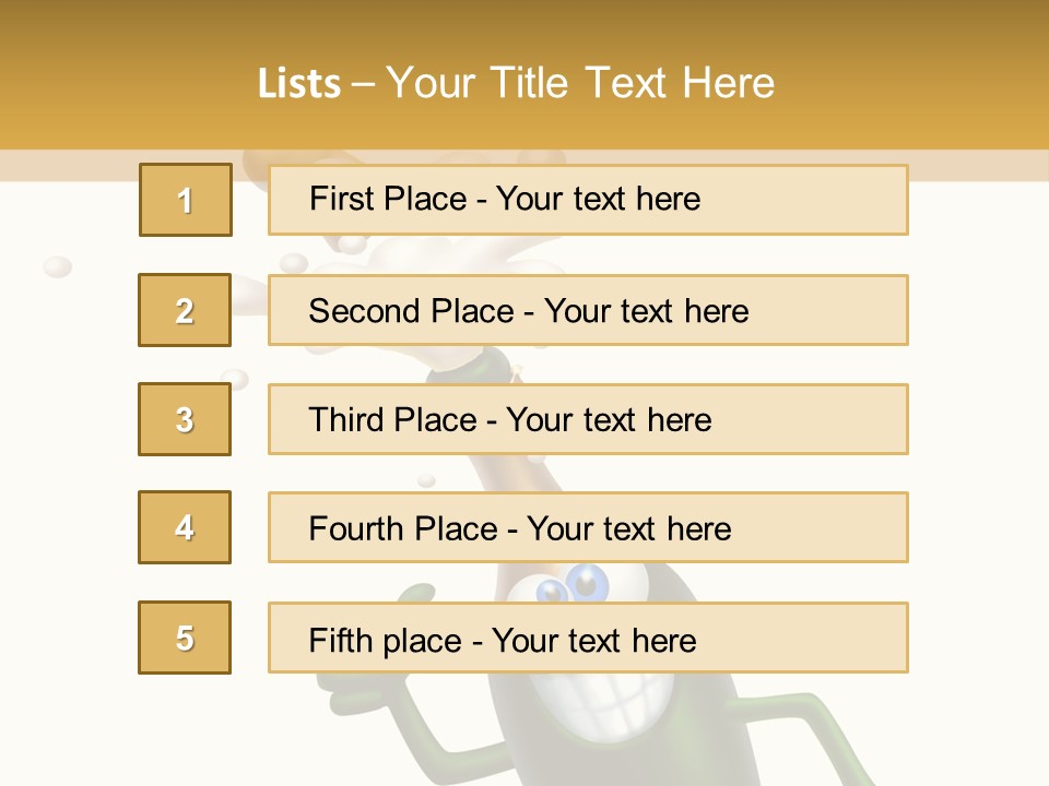 Friendly Champaign Character PowerPoint Template