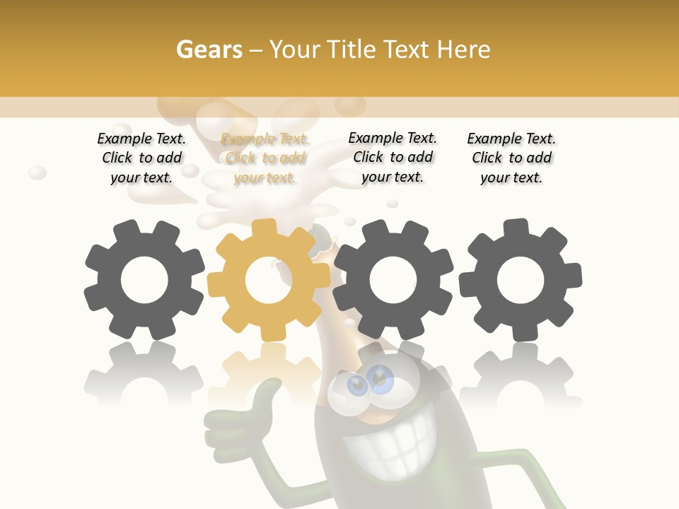 Friendly Champaign Character PowerPoint Template