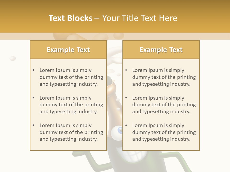 Friendly Champaign Character PowerPoint Template