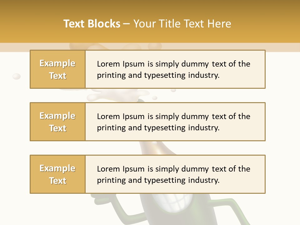Friendly Champaign Character PowerPoint Template