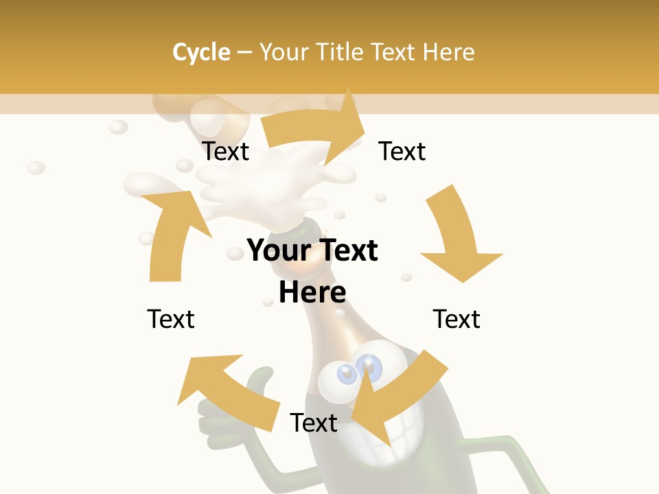 Friendly Champaign Character PowerPoint Template