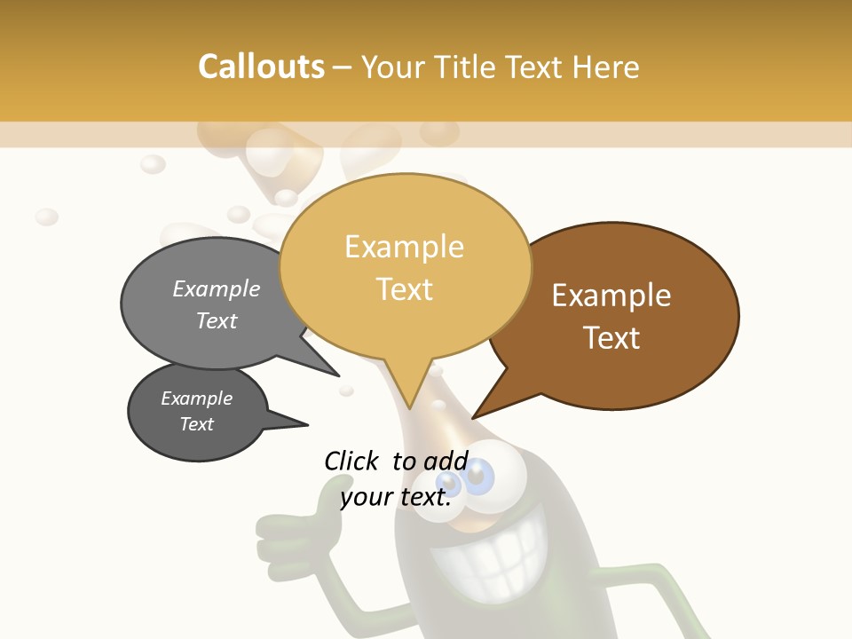 Friendly Champaign Character PowerPoint Template