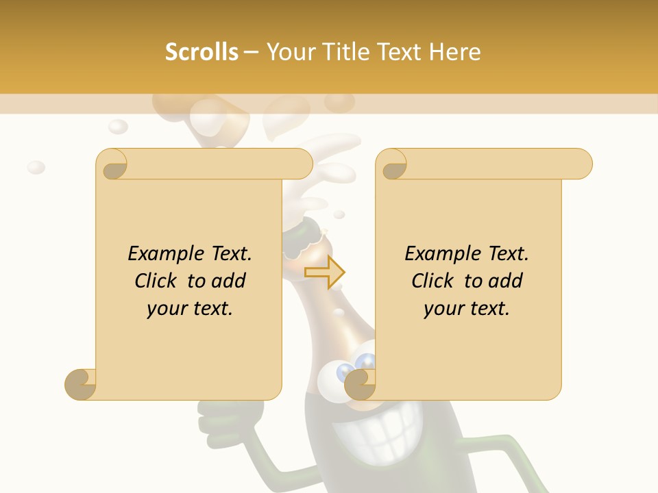 Friendly Champaign Character PowerPoint Template