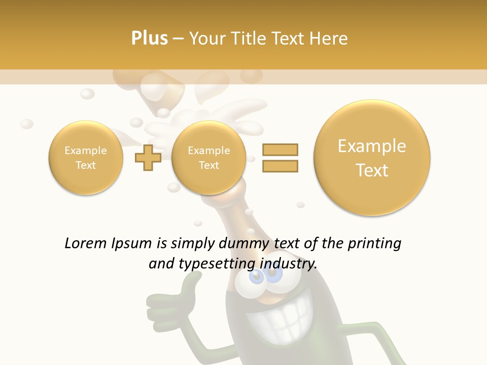 Friendly Champaign Character PowerPoint Template
