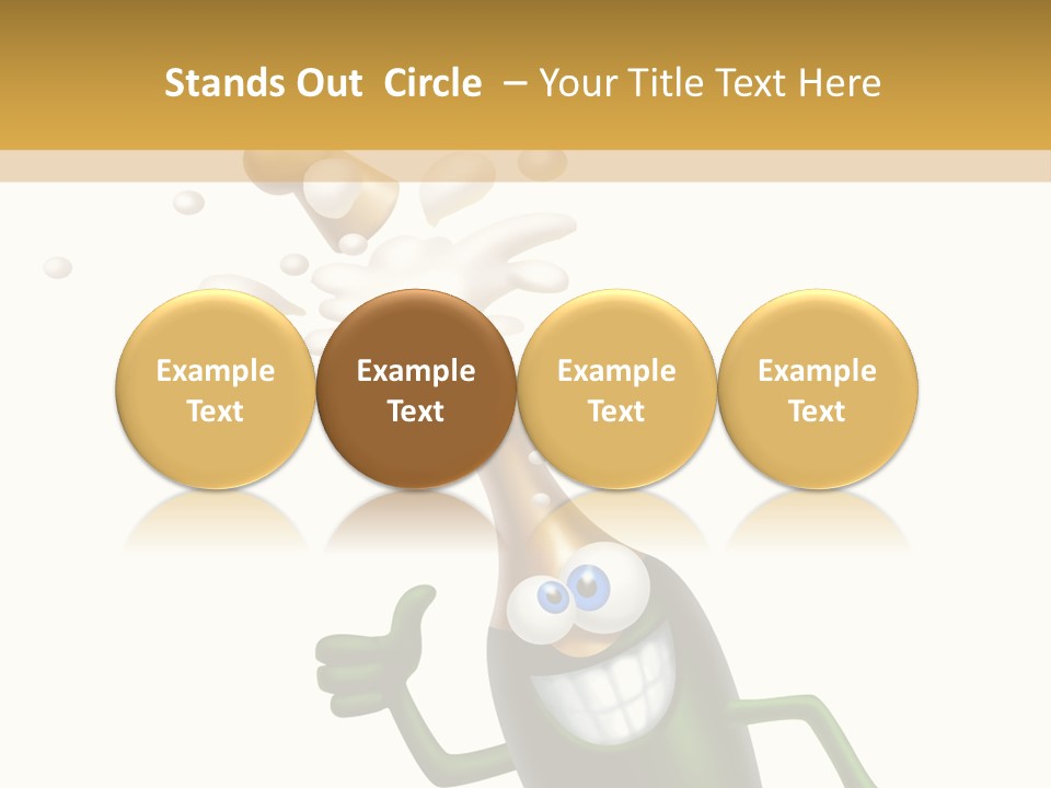 Friendly Champaign Character PowerPoint Template