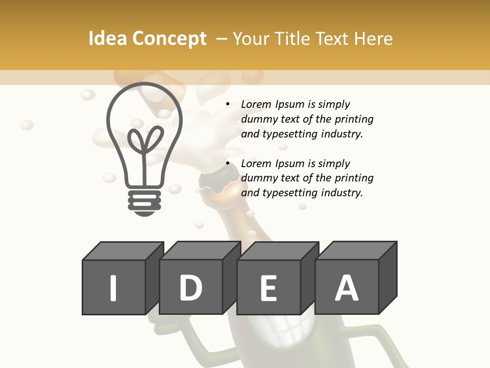 Friendly Champaign Character PowerPoint Template