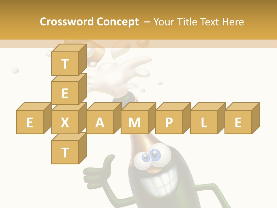 Friendly Champaign Character PowerPoint Template