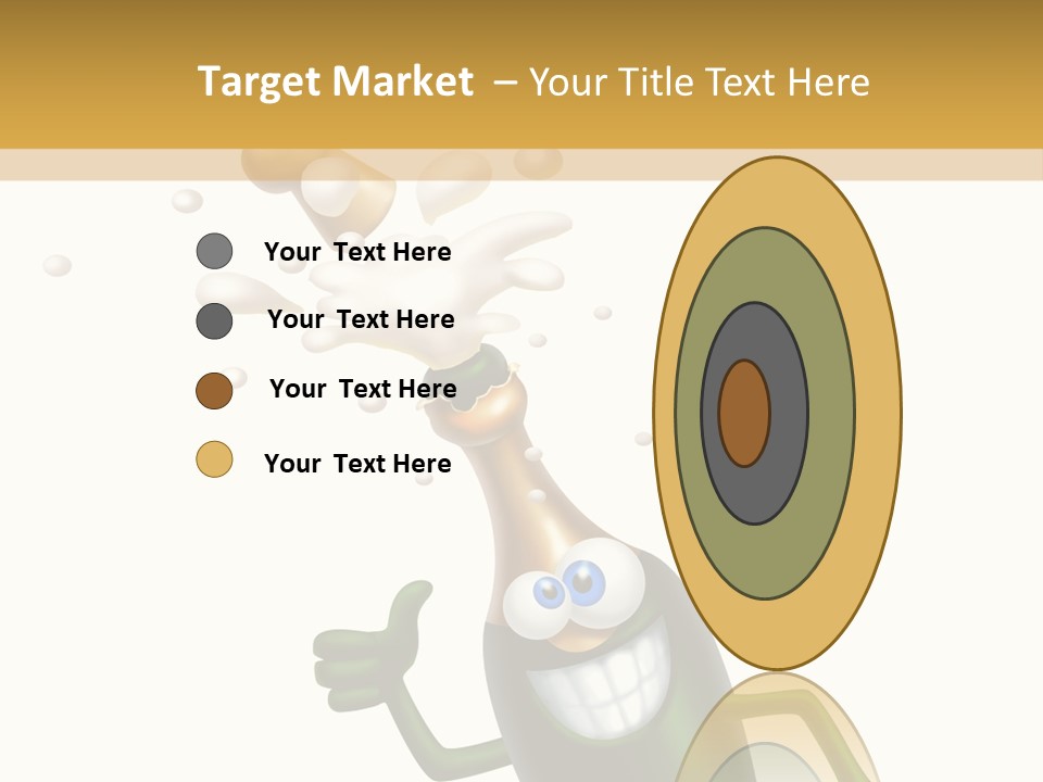 Friendly Champaign Character PowerPoint Template