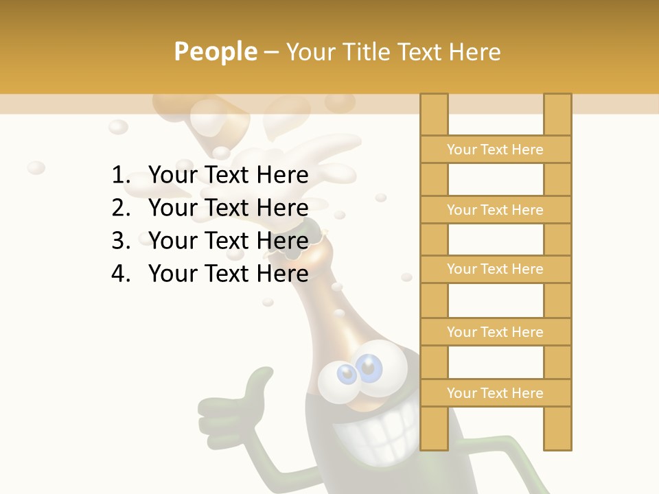 Friendly Champaign Character PowerPoint Template