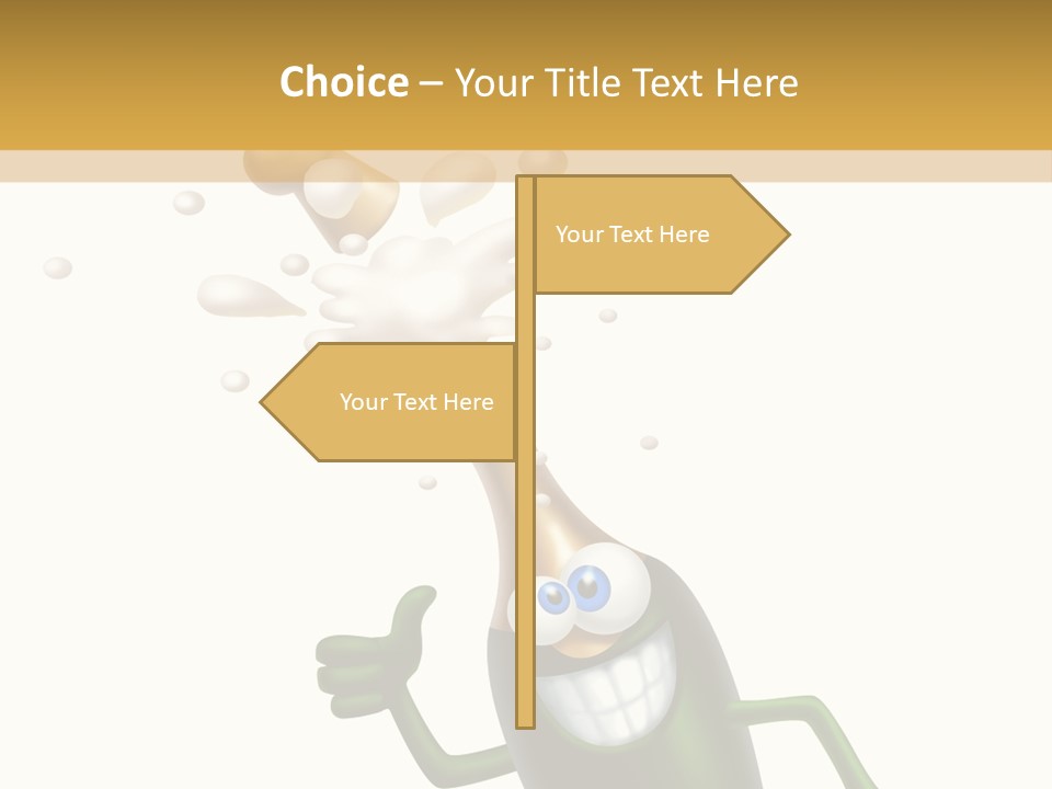 Friendly Champaign Character PowerPoint Template