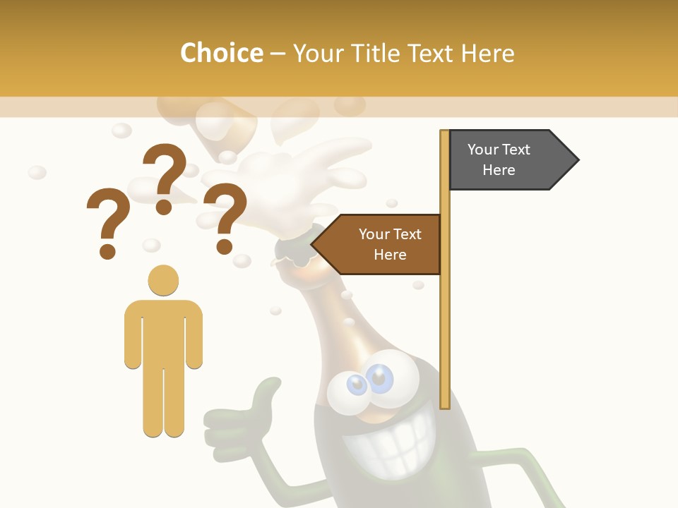 Friendly Champaign Character PowerPoint Template