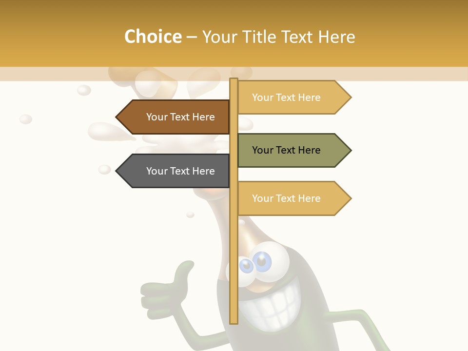 Friendly Champaign Character PowerPoint Template