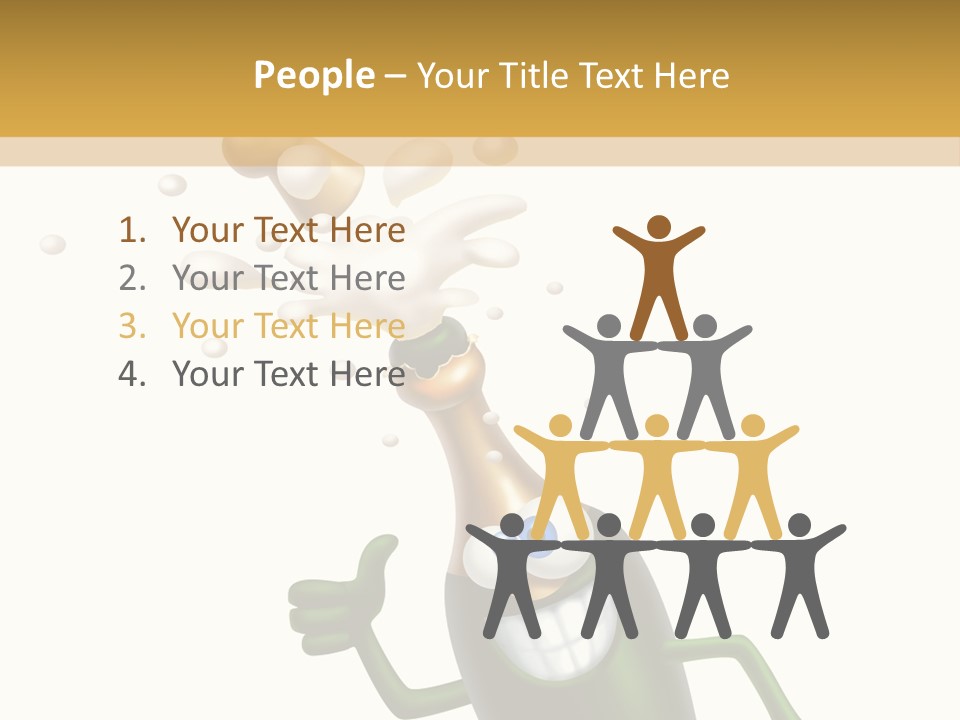 Friendly Champaign Character PowerPoint Template