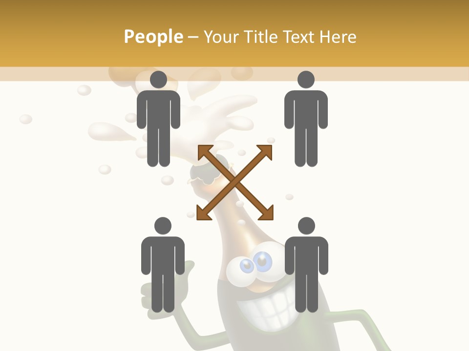 Friendly Champaign Character PowerPoint Template