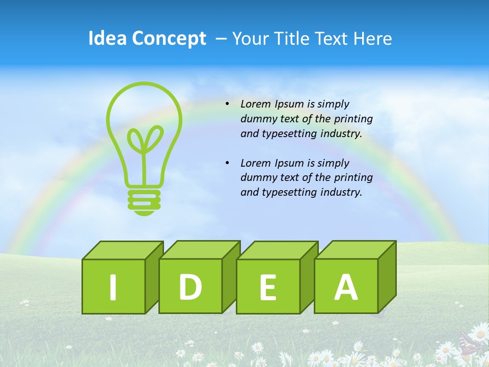 Flower Cloud Green PowerPoint Template