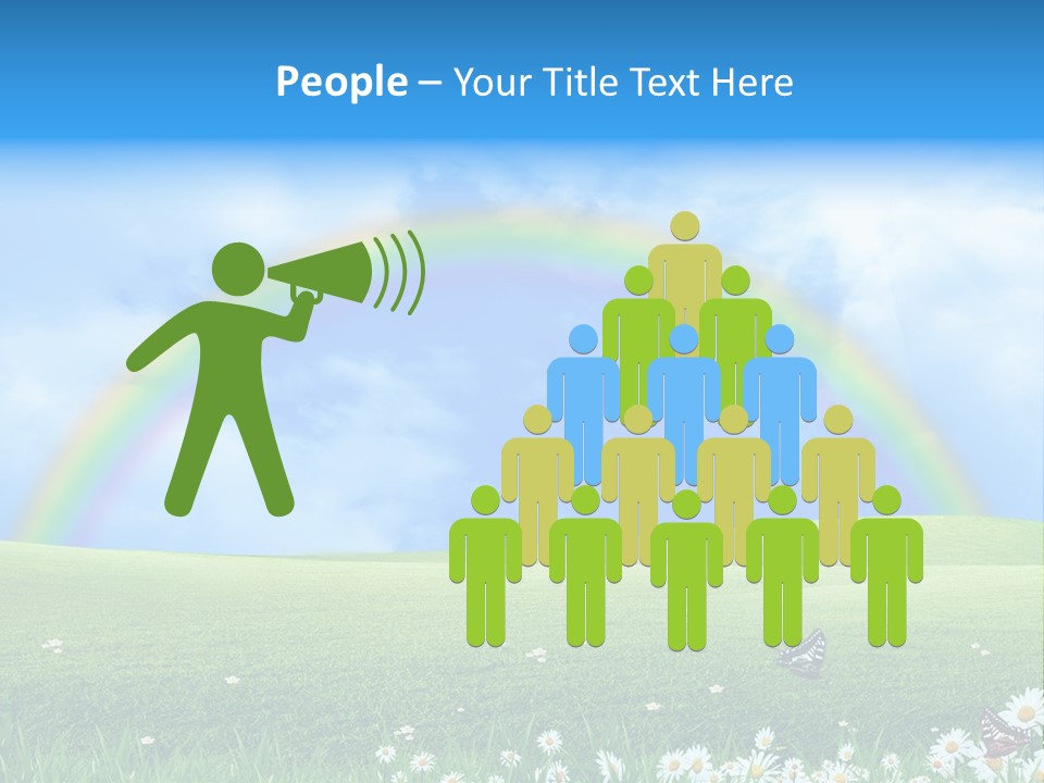 Flower Cloud Green PowerPoint Template