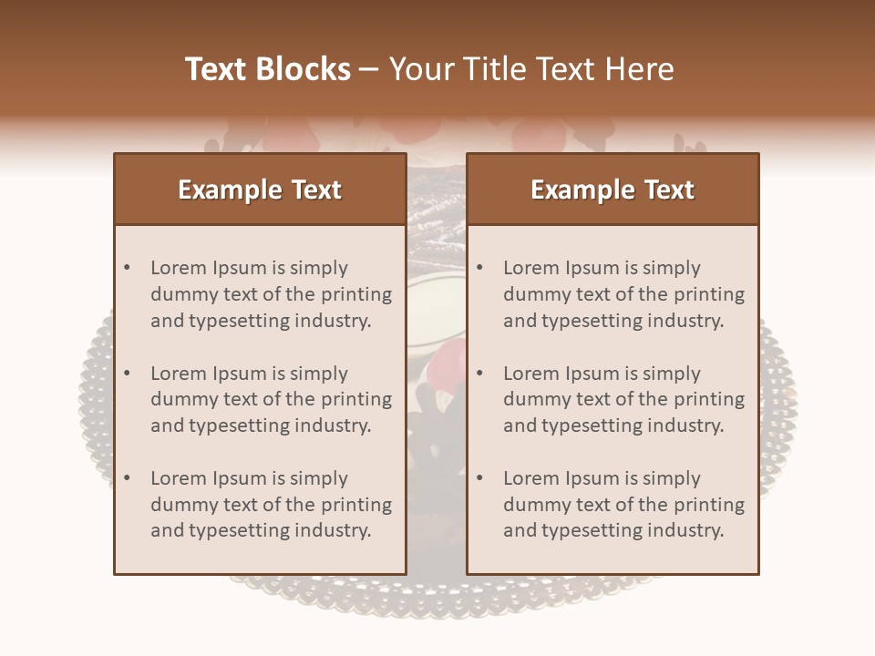 Close Up Cream Dishware PowerPoint Template