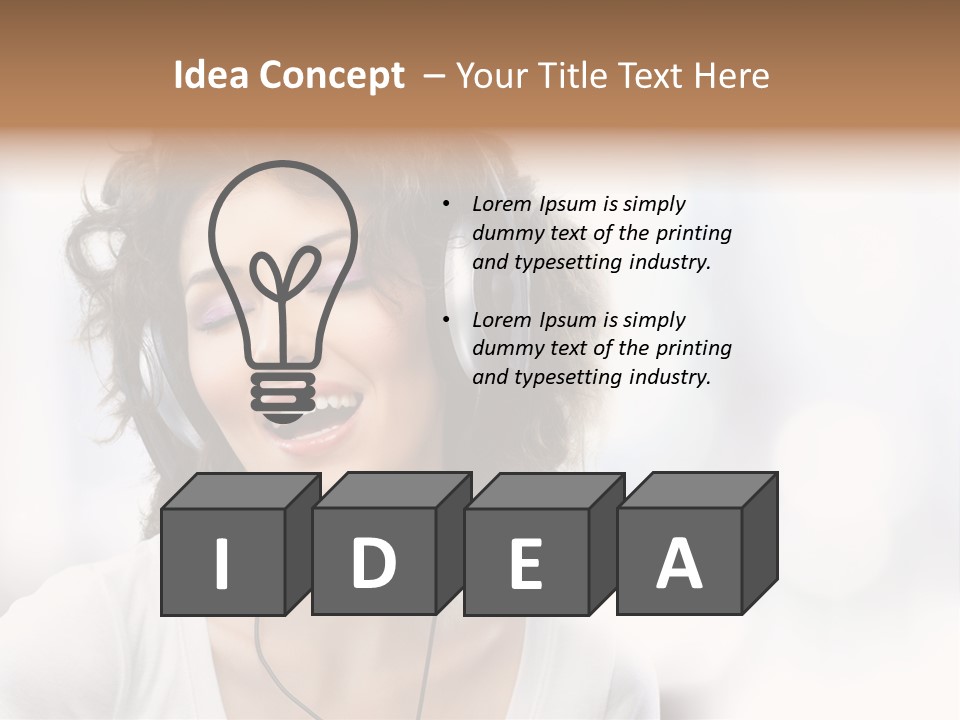 Leisure Face Music PowerPoint Template