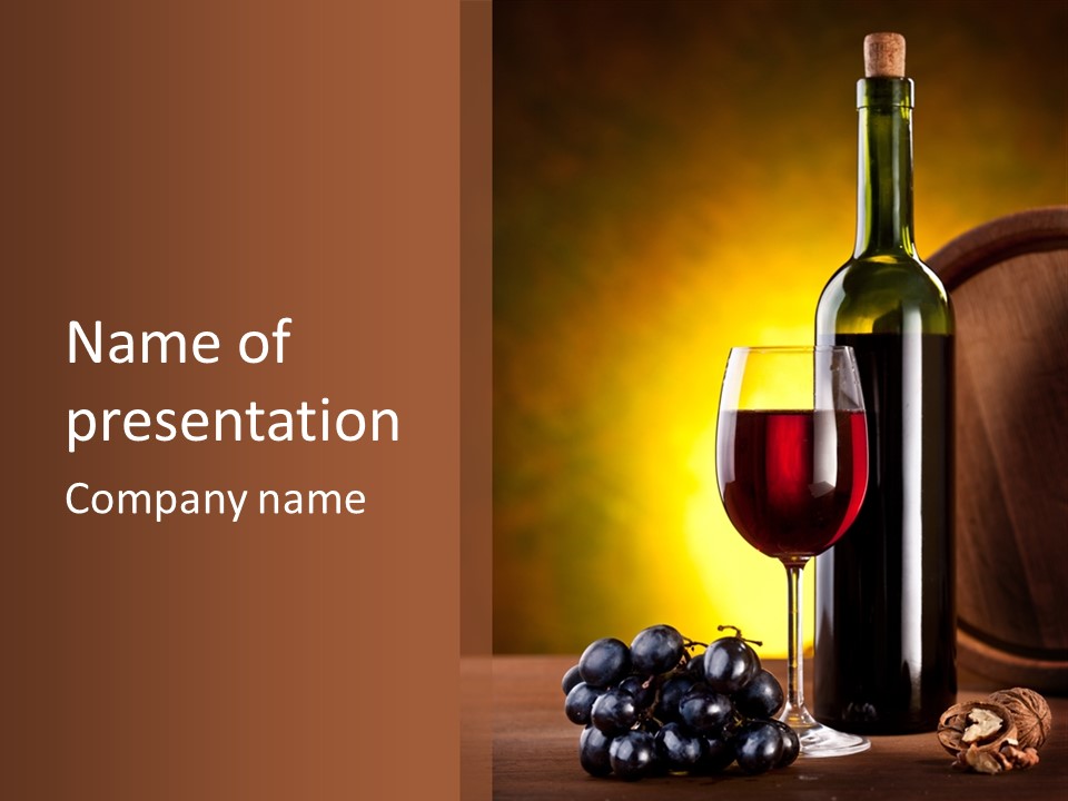 Walnut Gourmet Alcohol PowerPoint Template