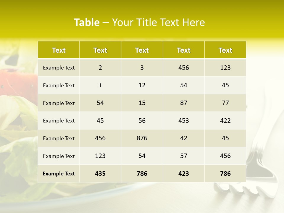 Dinner Vegetable Fresh PowerPoint Template