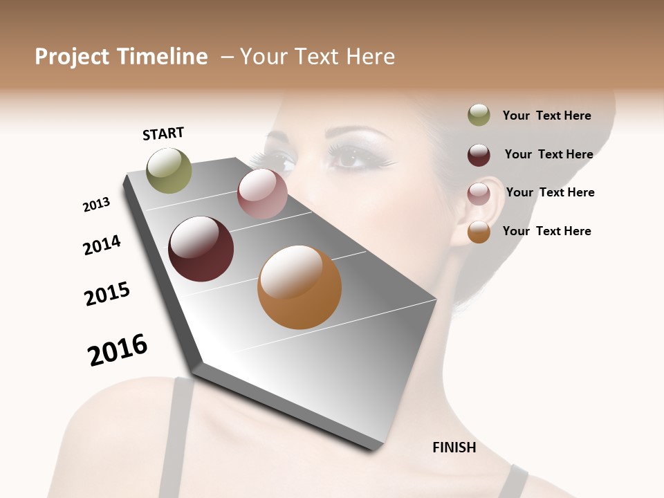 Woman Bright Hairstyle PowerPoint Template