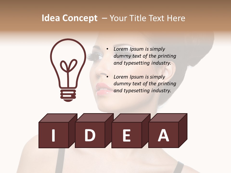 Woman Bright Hairstyle PowerPoint Template