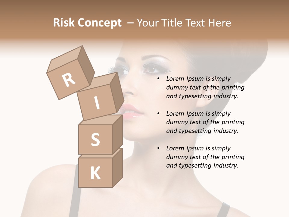 Woman Bright Hairstyle PowerPoint Template