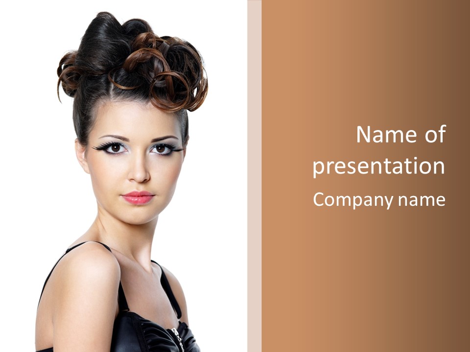 Brunette Beauty Woman PowerPoint Template